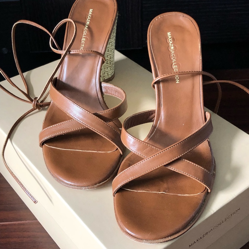 Ankle tie strap wedges